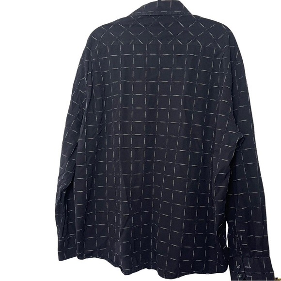 Pronto Uomo Mens Black Check Print Long Sleeve Shirt Size XXL - Picture 10 of 12